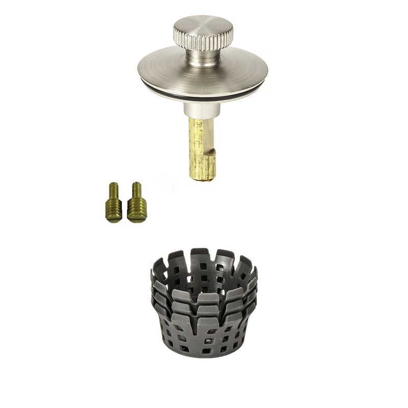 PermaFLOW PF WaterWorks PF0951-BN Universal Lift n Turn, (Twist Close) Bath Tub/Bathtub Drain Stopper Includes 3/8" and 5/16" Fittings - Image 1